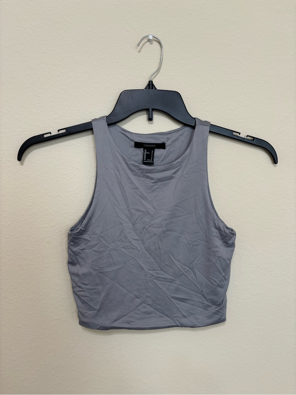 Forever 21 Gray High-Neck Cropped Tank